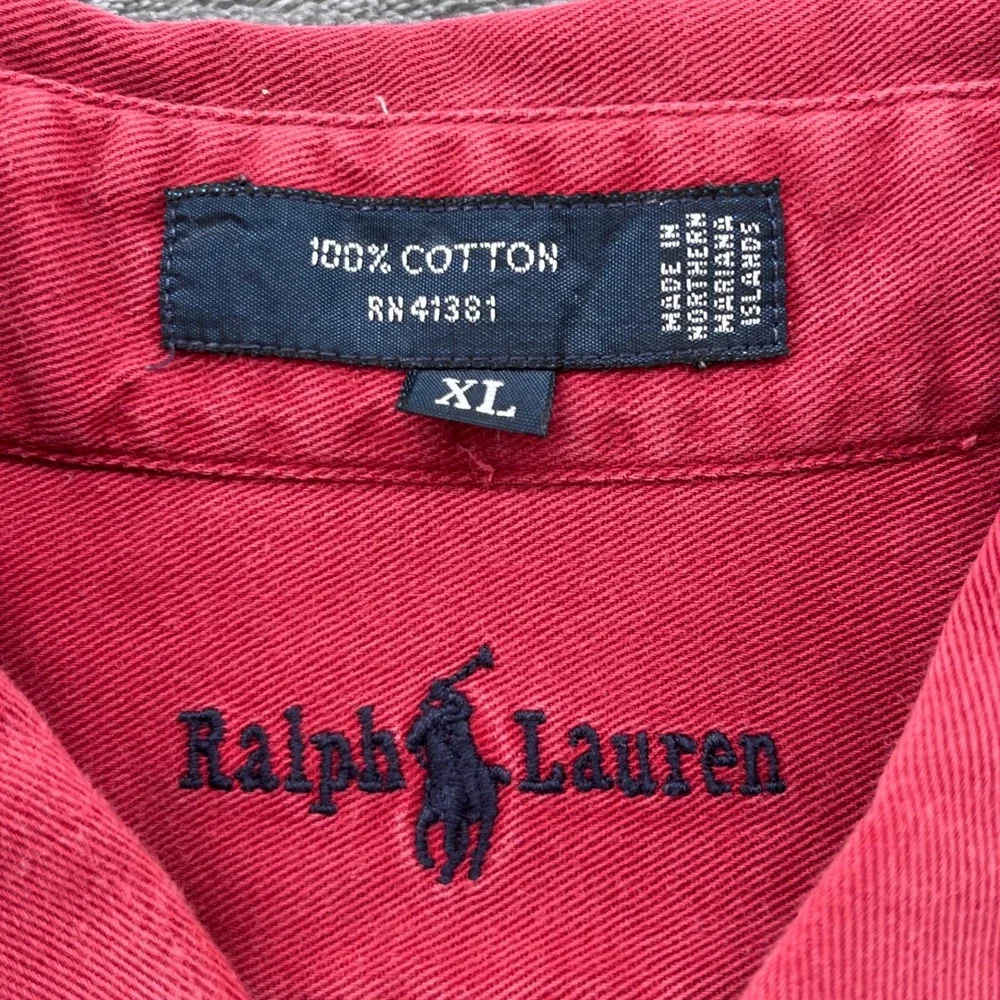 Polo Ralph Lauren The Blaire Button Down Shirt Mens XL Red Long Sleeve Cotton